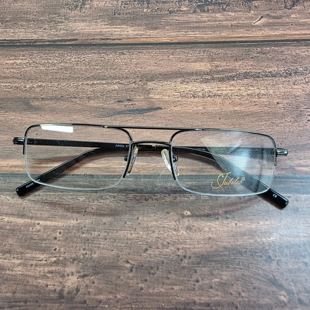 Jubilee 5778 Gunmetal Eyeglasses Semi-Rimless Double Bridge Frames 53-19-145